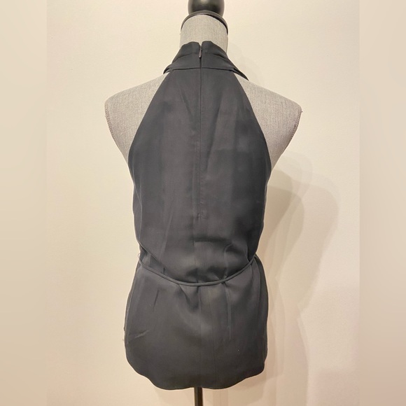 Club Monaco Black Cross Over Halter Sleeveless Blouse - Picture 7 of 9